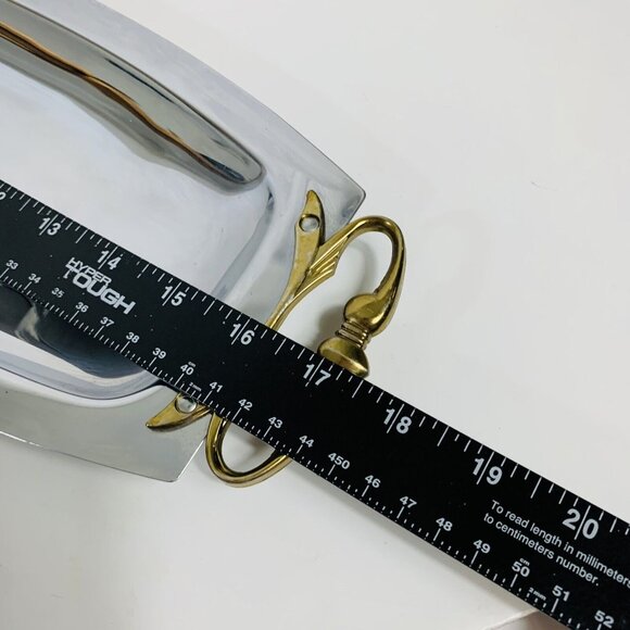 Kromex USA Bread Tray Serving Platter 17 in Brass Handles Special Event Catering - Picture 8 of 9